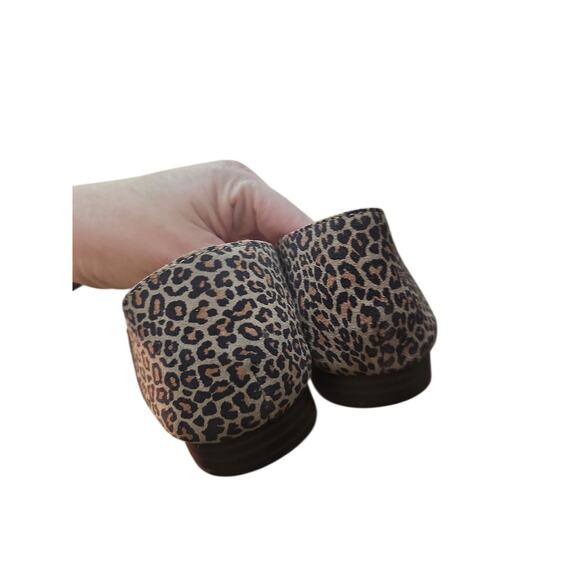 Lucky Brand Bethysa leather leopard animal print point toe flats sz 10 new - Picture 5 of 6